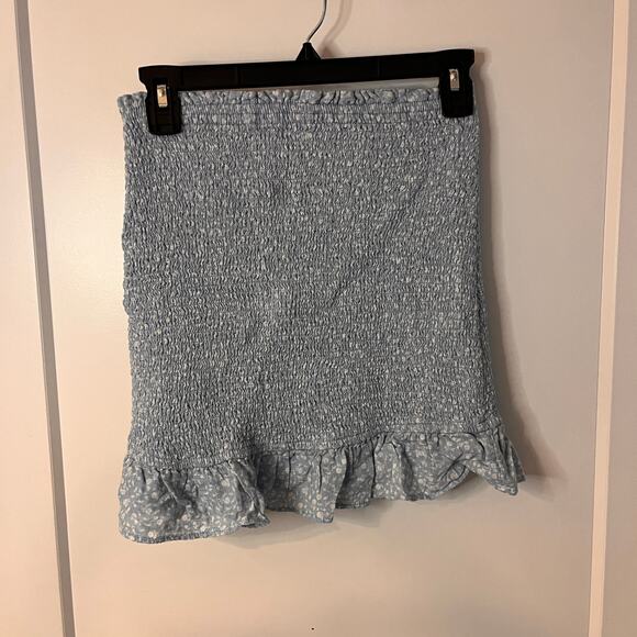 Abercrombie & Fitch Floral Shirred Frill Hem Mini Skirt Size Small - Picture 2 of 6